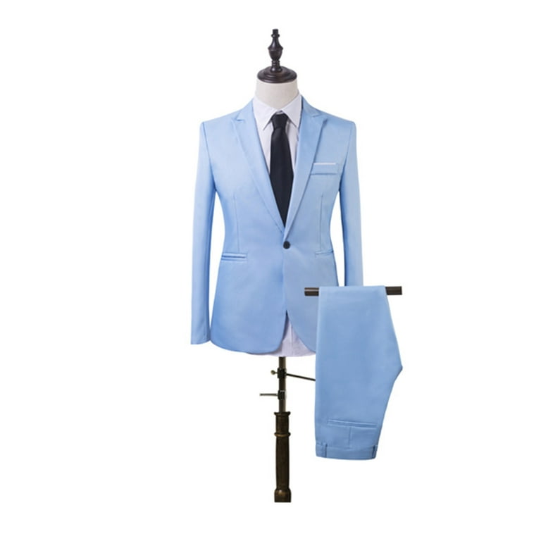 YYDGH On Clearance Men's Suits 3 Piece Slim Fit Suit Set,One Button Wedding Business Tuxedo Solid Blazer Jacket Vest Pants(Light blue,5XL) YYDGH On Clearance Men's Suits 3 Piece Slim Fit Suit Set,One Button Wedding Business Tuxedo Solid Blazer Jacket Vest Pants(Light blue,5XL)