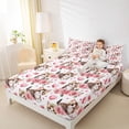 thumbnail image 3 of Erosebridal Kawaii Cat Animal Full Size Sheets, Pink Rose Floral Bed Sheets, 4-Piece, 3 of 5