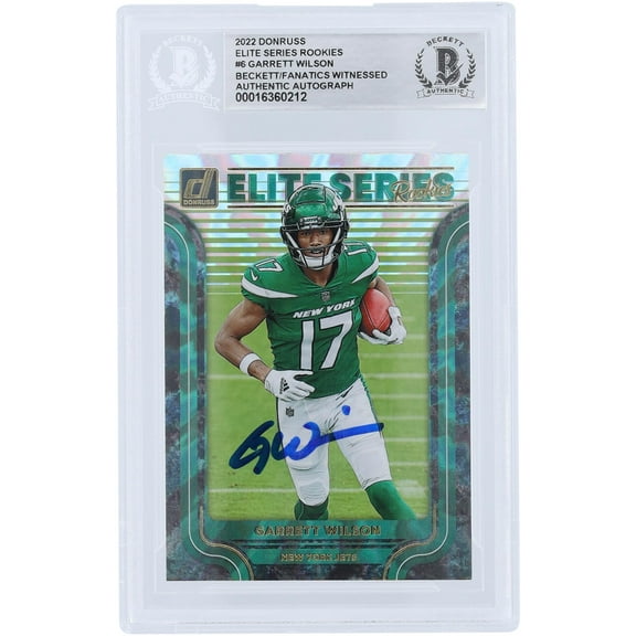 Garrett Wilson New York Jets Autographed 2022 Panini Donruss Elite Series Rookies #ESR-6 Beckett Fanatics Witnessed Authenticated Rookie Card - Fanatics Authentic Certified