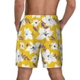 thumbnail image 4 of Goofa Lilies Flowers Printed Men's Swim Trunks Board Shorts Quick Dry Mens Swimming Trunks with Compression Liner,Breathable Fit Hawaii Beach Shorts-, 4 of 9