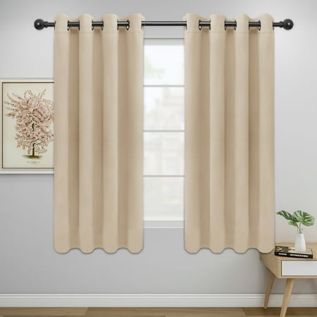 Easy-Going Solid Print Grommet Blackout Curtain Panel, 52" x 63" 2 Panels