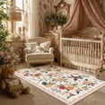 thumbnail image 3 of BERTHMEER 3'x5' Area Rugs for Living Room Kitchen Bedroom Rugs Non Slip Washable Floral Beige Vintage Carpets Oriental Flower Office Dorm Dining Room Traditional Throw Rugs, Multicolor, 3 of 7