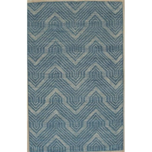 EORC  8 x 10 ft. Spring 2020 Contemporary Wool Area Rug - Blue