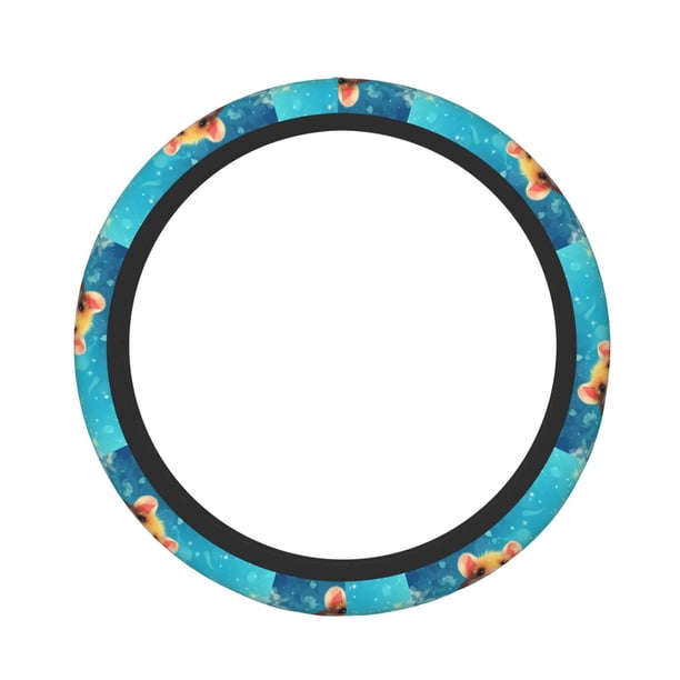 Balery Cloud Cute Hamster Fundas elásticas antideslizantes para volante, funda protectora universal para hombre y mujer, 15 pulgadas, accesorios para coche.