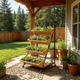 thumbnail image 7 of 4-Tier Moveable Vertical Raised Garden Bed with Storage Shelf, Metal Frame Elevated Planter Box for Herbs Vegetables Fruits for Patio, 7 of 7