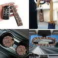 thumbnail image 4 of KUIFORTI Car Seat Covers Full Set for Women Car Steering Wheel Cover Keychain Accessories Car Trash Garbage Bag Lipstick Organizer (Leaves), 4 of 5