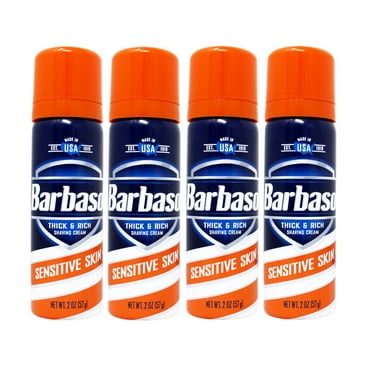 4 Pack Barbasol Sensitive Skin Thick & Rich Shaving Cream 2 Oz Each