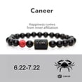thumbnail image 2 of Unisex Constellation Bracelet Natural Agate Beads Elastic Strap Zodiac Star Sign Distance Friendship Prayer Blessing Bracelet Good Luck Wrist Jewelery Holiday Gift -19cm,Cancer, 2 of 7