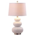 thumbnail image 5 of Safavieh Lighting Collection Rita White Triple Gourd Studded 29-inch Bedroom Living Room Home Office Desk Nightstand Table Lamp (Set of 2) - LED Bulbs Included, 5 of 5