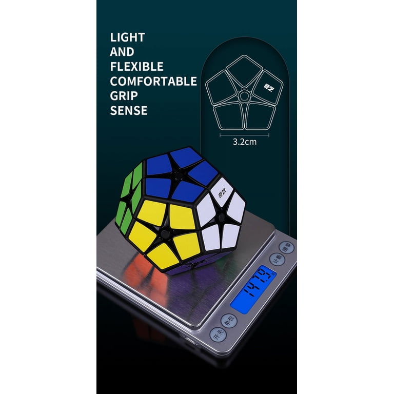 FunnyGoo Cubo Megaminx 2x2 Dodecaedro – Rompecabezas Suave De 12 Caras Con Soporte – Superficie Esmerilada Y Giro Rápido Para Principiantes Y Expertos