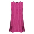 thumbnail image 6 of YueHuiYing Women's Summer Casual Fashion Free-Size Printed Dress Side-Pleated Round Neck Sleeveless Dress, 6 of 7
