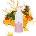 thumbnail image 1 of Vaso exprimidor recargable USB portátil | Batidora personal de 6 cuchillas Shaker con tapa | Batidora de viaje ligera de 420 ml para batido de zumo | Inicio Senderismo al aire libre | Blanco Rosa, 1 of 8