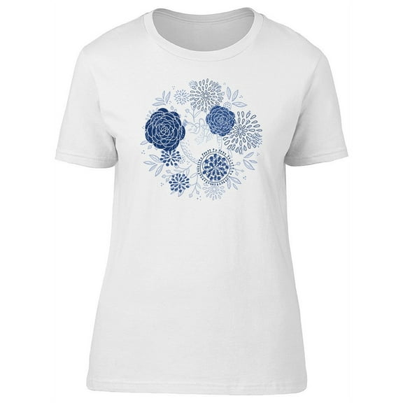 Adorable Blue Rose Flowers Tee Women's -Image by Shutterstock