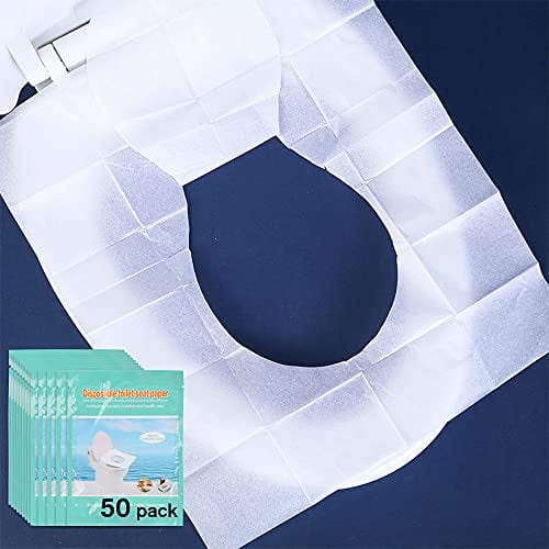Toilet Seat Covers Disposable, 50Count Flushable Paper Travel Toilet