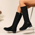thumbnail image 4 of Wowcloth Knee High Boots for Women - Comfortable Round Toe Mid Heel with Solid Color Long Shaft Casual Retro Style Boots, 4 of 9