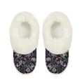 thumbnail image 2 of POLERO Women's Purple Halloween Floral Print Slippers for Women Thick Sole Platform Slippers with Fleece Lined Winter Indoor House Bedroom Shoes, Size 7-8, 2 of 7