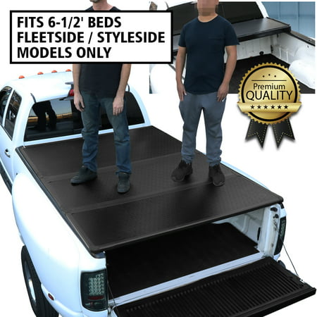 For 1999 to 2007 Chevy Silverado / GMC Sierra 6.5 Ft Short Bed Fleetside Hard Solid Tri -Fold Tonneau