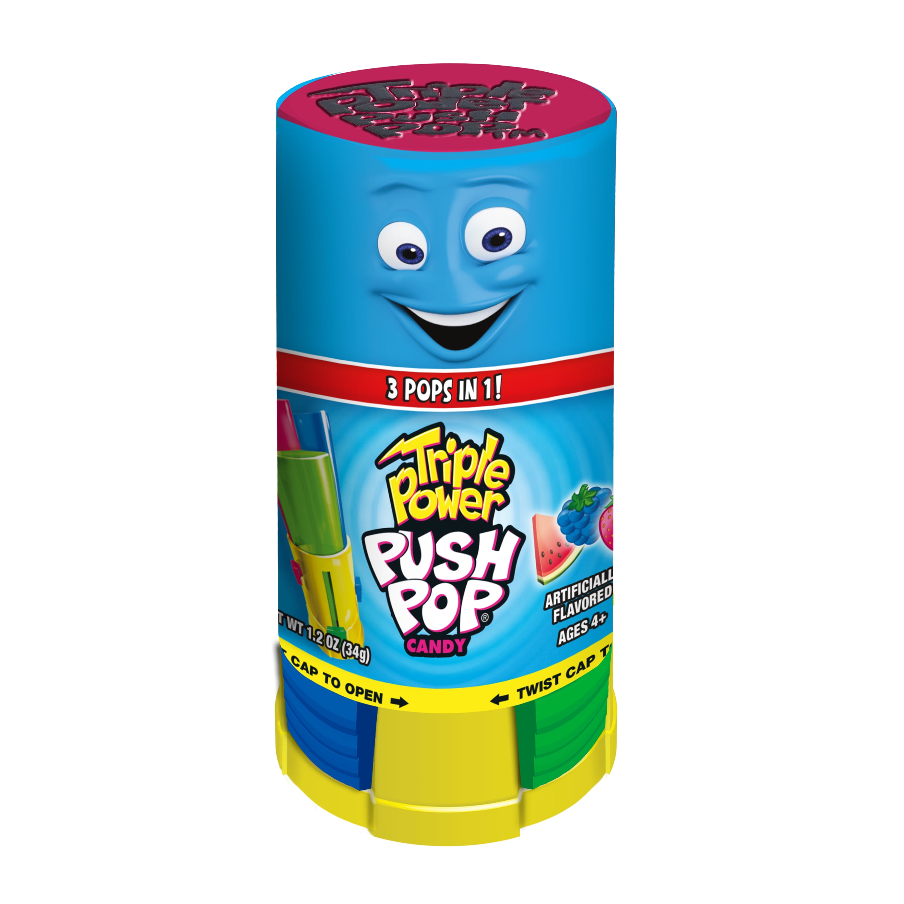 新品未開封 PREMIUM CUTS PRESENTS POPS CITY 03 Push Pop, Triple Power, Gluten-Free, Fruit Flavored, Lollipop, 1.2
