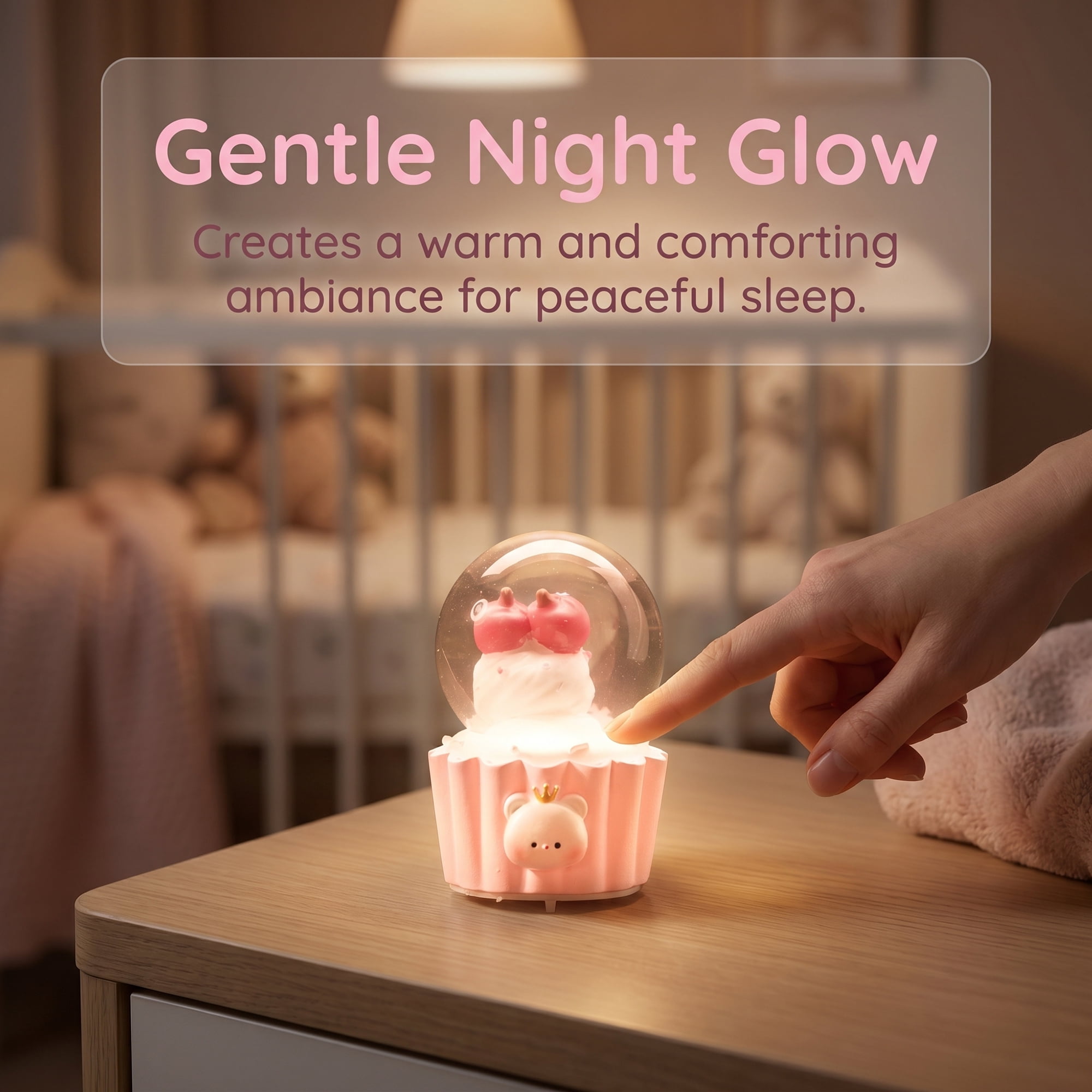 Unique Bargains Mini Resin Figurine Snow Light Up Crystal Ball Pink A 1.8" x 1.8" x 2.7"