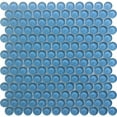 thumbnail image 2 of Apollo Tile   5 Pack 12-in x 12-in Sea Blue Penny Round Glossy Finished Glass Mosaic Wall and Floor Tile (5 sq ft/case), 2 of 5