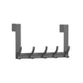 thumbnail image 2 of Over The Door Hooks 5 Hook Heavy Duty Steel Hanger for Coats Towels Hats Backpacks, Rust Resistant Scratch Free Space Saving Door Organizer, No Drill Installation, Gray, 2 of 6