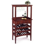 Sonoma Wine Bar with Open Hutch, Cherry