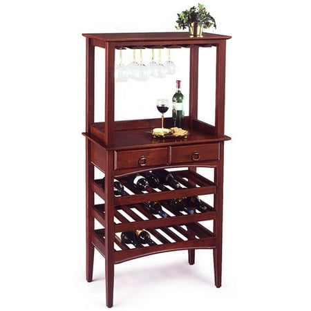 Sonoma Wine Bar with Open Hutch, Cherry