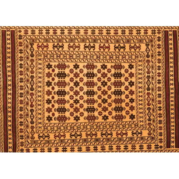 Ahgly Company Indoor Rectangle Persian Orange Traditional Area Rugs, 7' x 9'