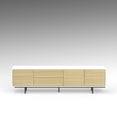 thumbnail image 4 of Atlas 78" x 20" Modern TV Stand Cabinet - White Frame, White Oak Door/Drawers, Black Base, 4 of 8