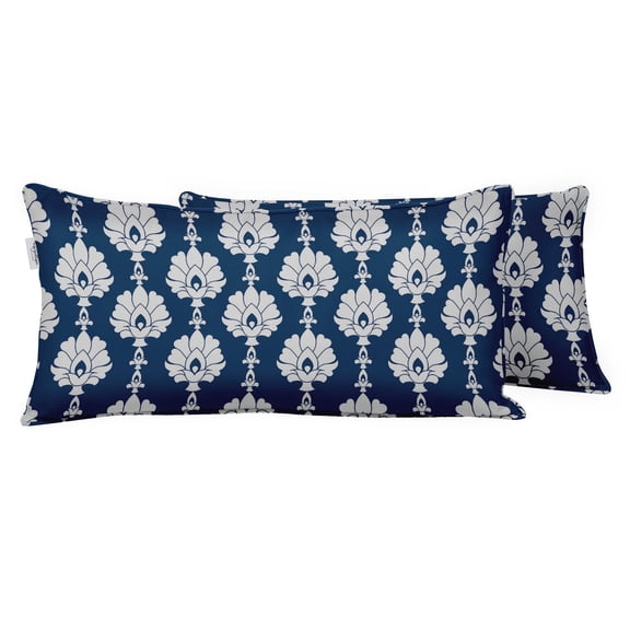 VargottamIndoor/OutdoorPolyester FabricLumbarPillowCover,All-Weather Waterproof Rectangular Cushion Case for Patio Furniture,12" x 18"Set of 2 -Florals-26