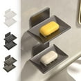 thumbnail image 1 of Stainless Steel Soap Box Wall Mounted | Perforated Drainage Soap Storage Rack | Watertight & Rust Proof Bathroom Organizer | Adhesive Mount, 1 of 9