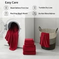 thumbnail image 2 of Beartech 6 Pack Bath Towel Set,Microfiber Towel Set,2 Bath Sheet,2 Hand Towel,2 Washcloth,Ultra Soft & Quickly Dry Bathroom Towel Set,Plush Highly Absorbent Shower Towel For Hotel Spa-Wine Red, 2 of 8