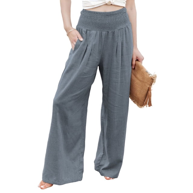 Pantalones Palazzo de para Mujer Gris XL