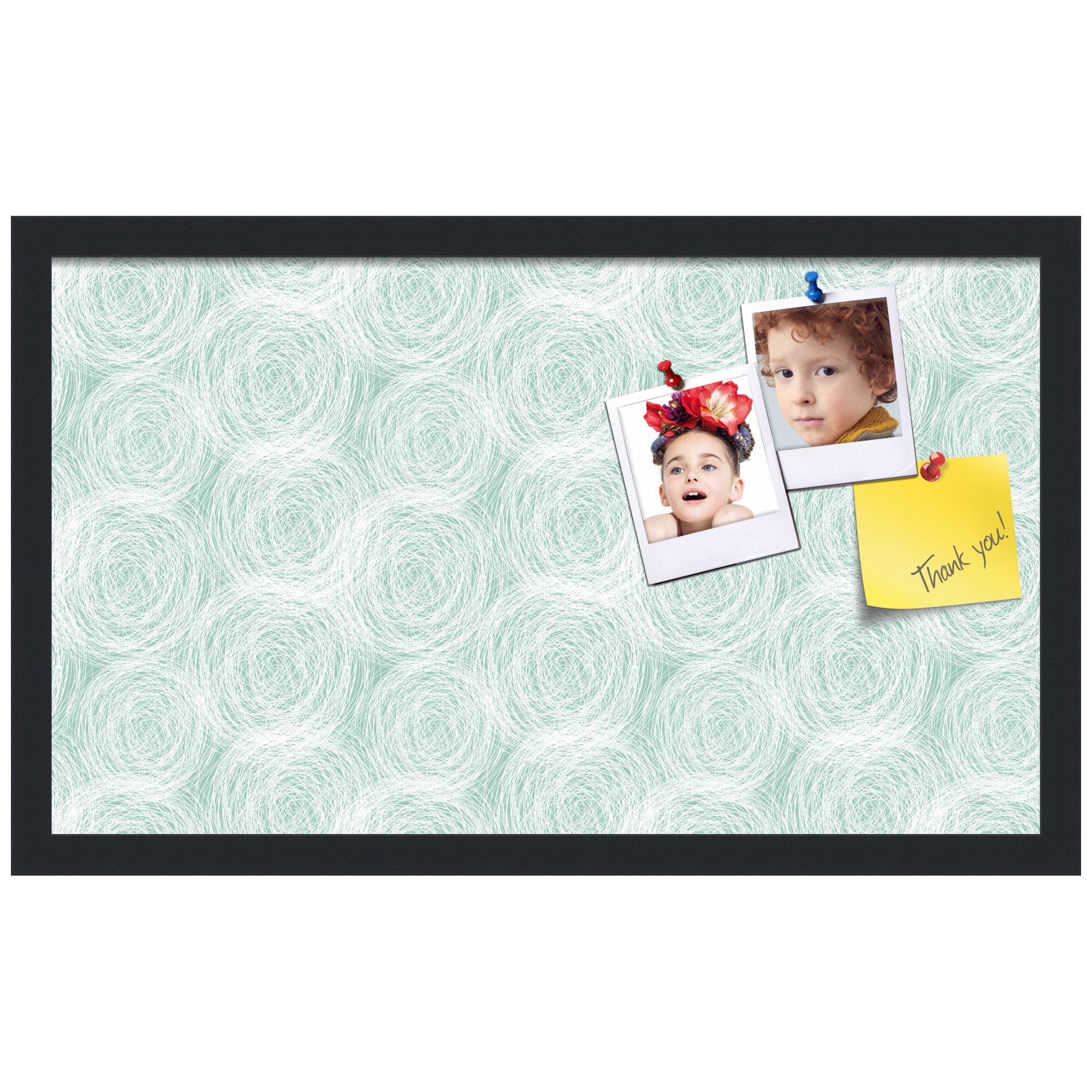 PinPix ArtToFrames 22x12 Custom Cork Bulletin Board    Poster Board Has a Fabric Style Canvas Finish, Framed in Satin Black (PinPix-1926)
