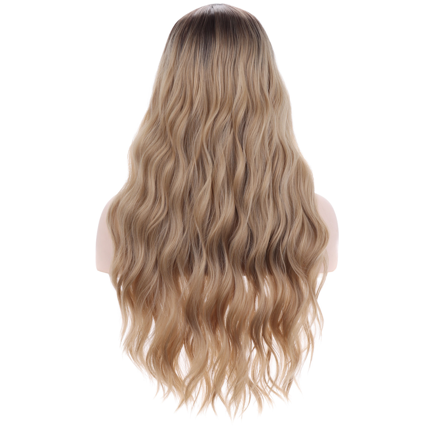RightOn Blonde Wig Long Wavy Blonde Wigs for Women Ombre Blonde Wig Heat Resistant Hair Wigs Cosplay Party with Wig Cap