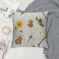 thumbnail image 2 of Ollo0ord Collage Throw Pillow Cushion Cover Flying Bees Honey Chamomile Flowers Springtime Animal Print, Zippered Double-Side Digital Print Decor, White Yellow White, 2 of 5