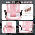thumbnail image 6 of PayLessHere Massage Gaming Chair, Racing PU Leather, Rolling Swivel Office Chair for Adults, Pink, 6 of 7
