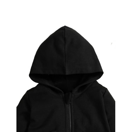 

Solid Hooded Zip Up Long Sleeve Black Baby Sweatshirts (Baby s)