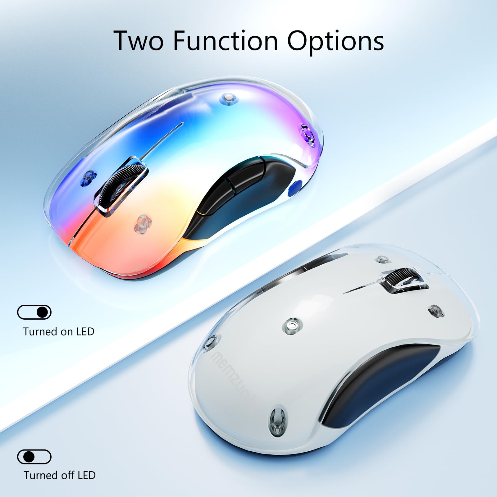 Memzuoix LED Rechargeable Wireless Mouse, 1600 DPI, 9 Colors photo 2