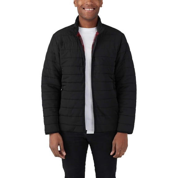 Voyager Men Fleece Lined Puffer Jacket | Black, Medium
