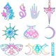 thumbnail image 1 of 1 caja de 20 colgantes de acero inoxidable estilo Tarot con forma de hongo, fase lunar, media luna, mano de Fátima, polilla y mariposa., 1 of 6