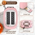 thumbnail image 4 of Mecity Smart Touch Screen Toaster 2 Slice, Retro Wide Slot Stainless Steel Toaster with 6 Browning Levels, Reheat & Defrost, for Bagel, Toast, Bread, Removable Crumb Tray, Pink, 4 of 9