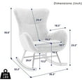 thumbnail image 4 of Ucloveria Small Rocking Accent Chair, Uplostered Glider Rocker Armchair for Baby Nursery, Comfy Side Chair for Living Room, Bedroom (Yellow+Velvet), 4 of 7