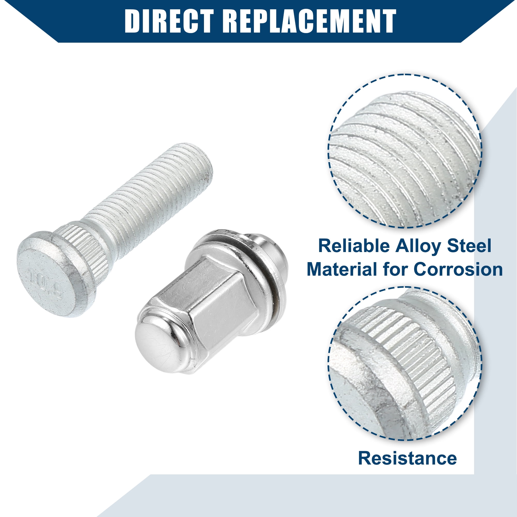 Unique Bargains M12-1.5 Wheel Stud Bolts for Toyota for Scion / Alloy Steel