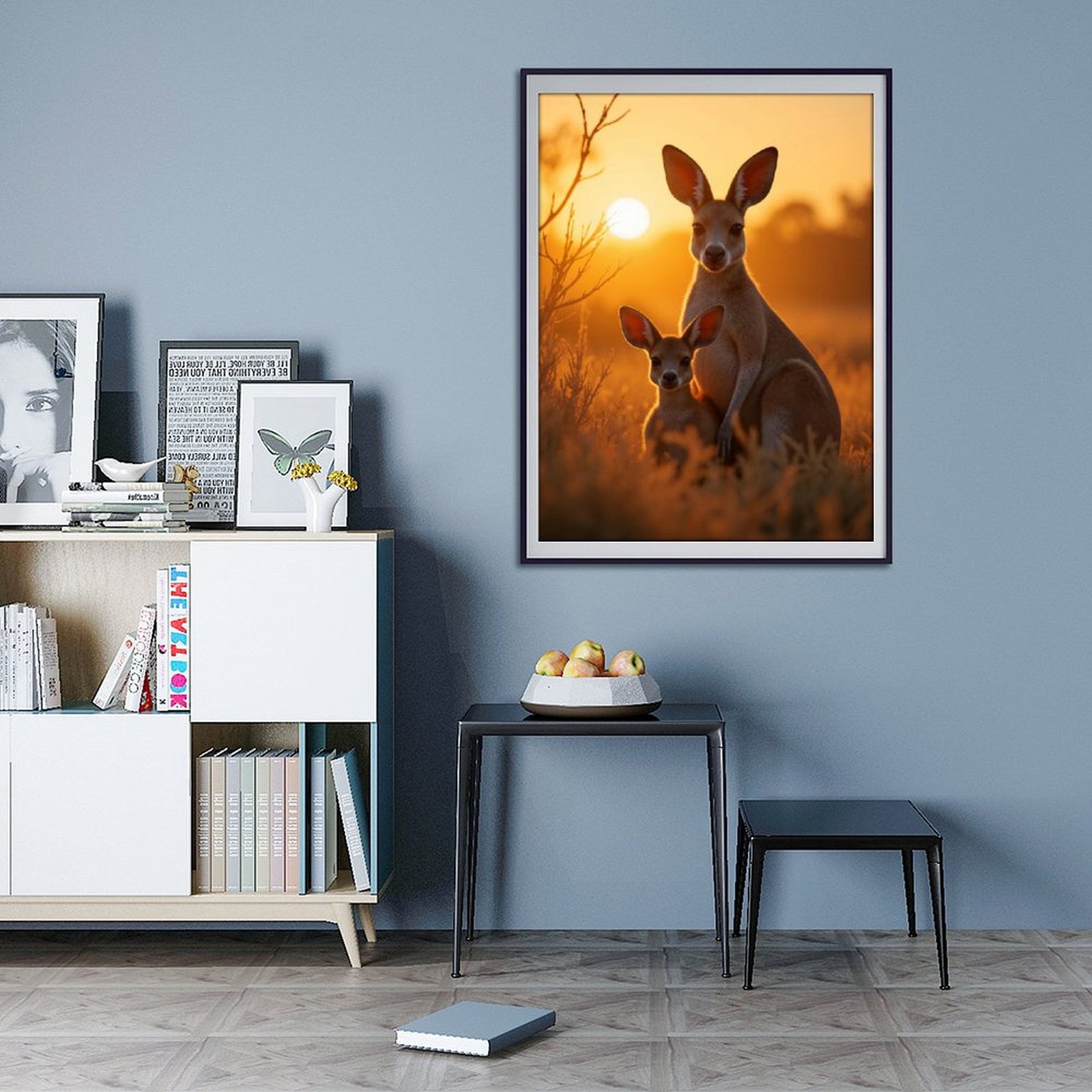Diamond Art Kit for Adults, Kangaroo Duo Sunrise Scene Diamond Painting for Adults Beginners, 5D DIY Diamond Art Painting Kits, Colorful Diamond Painting Craft for Home Decor 12x16