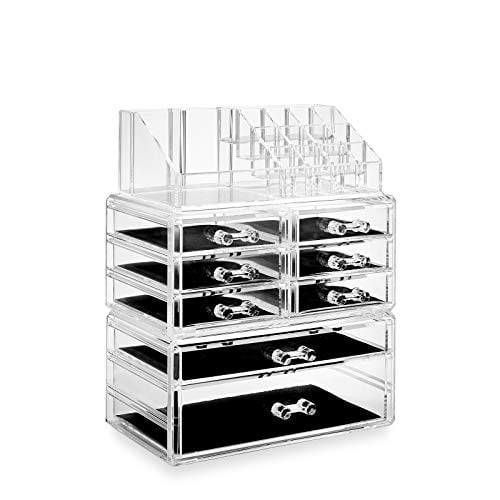 Casafield Organizer & Storage Display Case - 3 Piece Drawer Set - Clear - Walmart.com