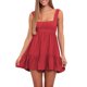 thumbnail image 1 of Vestido de mujer con dobladillo con volantes y lazo en la espalda, cintura alta, sin espalda, sin mangas, color puro, vestido de verano, 1 of 6