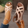 thumbnail image 2 of HomeDM Women's Open Toe Sandals Buckle Ankle Strap Summer Platform Wedge Walking Beach Sandals, Khaki Size 9, 2 of 9