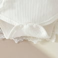 thumbnail image 5 of Huowey Baby Girls Lace Sleeveless Ribbed Romper Bodysuits Dress Headbands Set Onesie One-Pieces Soft Dailywear, 12-18 Months, 5 of 6