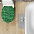 thumbnail image 4 of SEANATIVE Christmas Lights Toilet Seat Lid Cover Green Toilet Lid Dust Cover Elongated Toilet Seat Covers for Bathroom Universal Fit for Standard Oblong Round Lids Home Decor, 4 of 6